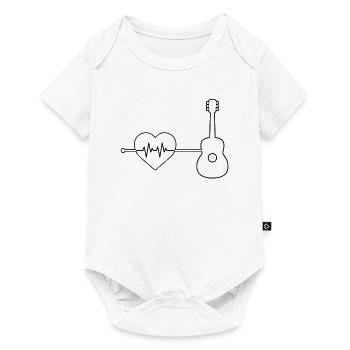 Guitar heartbeat - Baby Premium short-sleeve bodysuit - white - Front