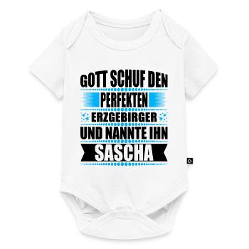 Erzgebirge Mann Namen Sachsen Sascha - Baby Premium Kurzarmbody - Weiß - Vorne