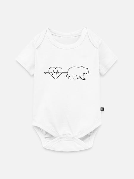Bär Herzschlag - Baby Premium Kurzarmbody - Weiß