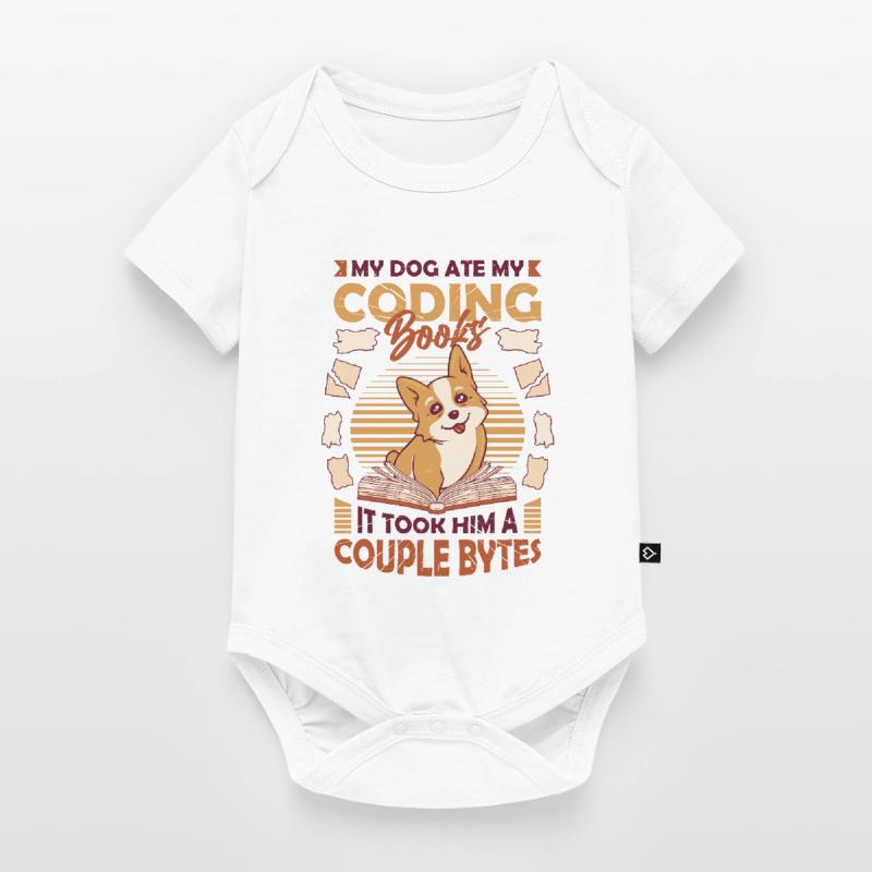 Dog Bytes Code Computer Joke Programming Baby Premium short-sleeve bodysuit