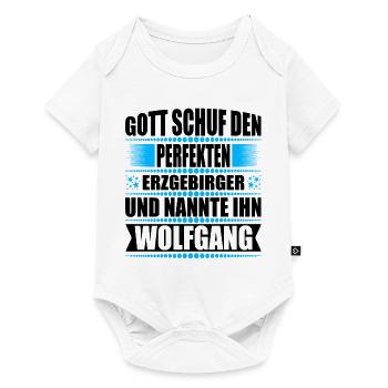 Erzgebirge Mann Namen Sachsen Wolfgang - Baby Premium Kurzarmbody - Weiß - Vorne