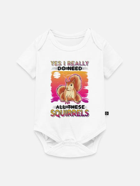 Eichhörnchen Geschenk Grauhörnchen Squirrel - Baby Premium Kurzarmbody - Weiß