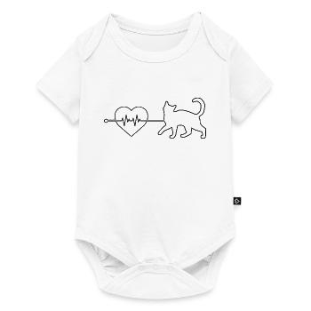 Battement de cœur de chat - Body à manches courtes Premium Bébé - blanc - Devant