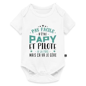 Papy Pilote - Body à manches courtes Premium Bébé - blanc - Devant