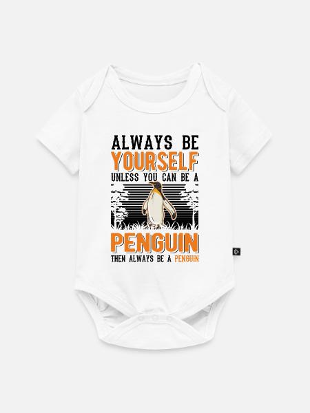 Pinguin Geschenk Penguin - Baby Premium Kurzarmbody - Weiß