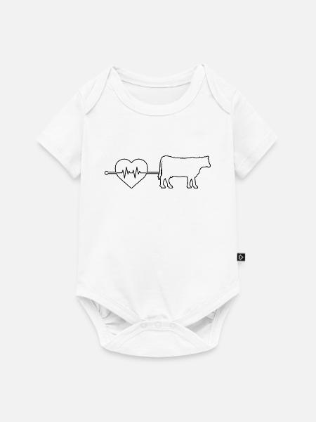 Kuh Herzschlag - Baby Premium Kurzarmbody - Weiß