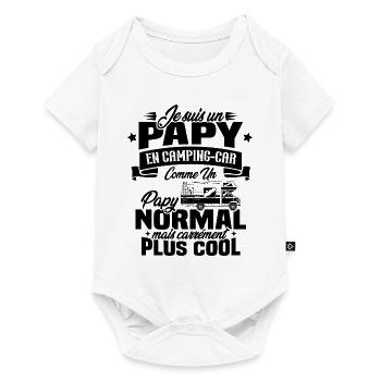 Un papy en camping-car comme un papy normal - Body à manches courtes Premium Bébé - blanc - Devant