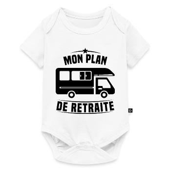 Mon Plan de Retraite Camping Car Humour Cadeau - Body à manches courtes Premium Bébé - blanc - Devant