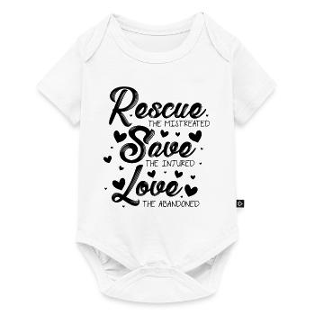 Rescue The Mistreated Save The Injured Animal Keep - Baby Premium Kurzarmbody - Weiß - Vorne