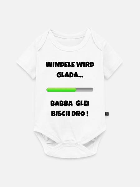 Windele wird geladen Schwäbisch Eltern Papa - Baby Premium Kurzarmbody - Weiß