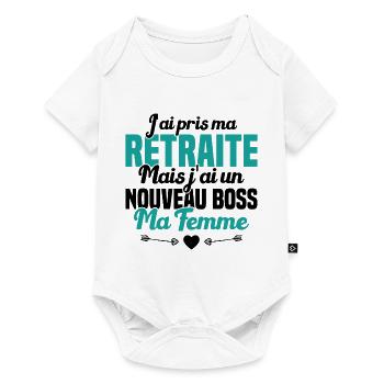 Cadeau Retraite Nouveau Boss Ma Femme - Body à manches courtes Premium Bébé - blanc - Devant