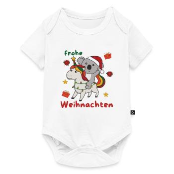 Weihnachts Einhorn Koala frohe Weihnachten Einhorn - Baby Premium Kurzarmbody - Weiß - Vorne