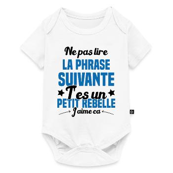 Ne pas lire la phrase suivante - Body à manches courtes Premium Bébé - blanc - Devant