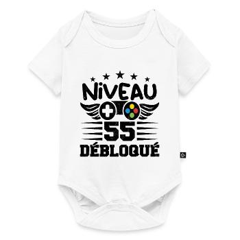 Niveau 55 débloqué - idée cadeau anniversaire - Body à manches courtes Premium Bébé - blanc - Devant
