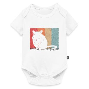 Gerbil Retro Rennratte Vintage Rennmaus - Baby Premium Kurzarmbody - Weiß - Vorne