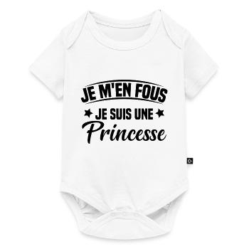 je m'en fou je suis une princesse - Body à manches courtes Premium Bébé - blanc - Devant