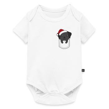 Joyeux Noël Sweet Labrador Breast Bag - Body à manches courtes Premium Bébé - blanc - Devant