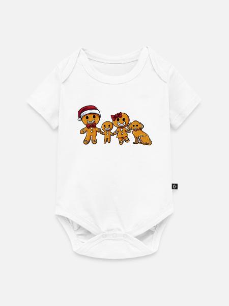 Lebkuchen Familie - Baby Premium Kurzarmbody - Weiß