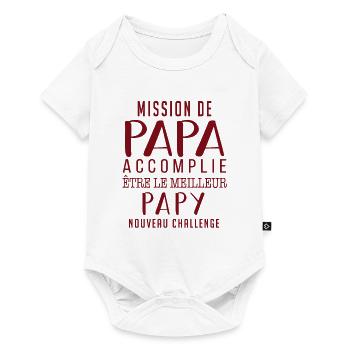 MISSION DE PAPA ACCOMPLIE - FUTUR PAPY - Body à manches courtes Premium Bébé - blanc - Devant