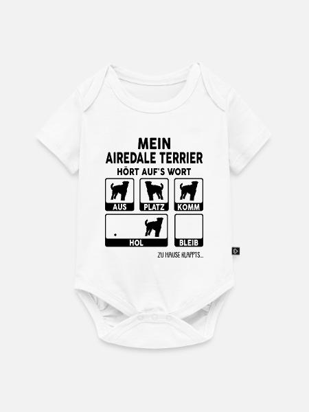 Airedaleterrier - Baby Premium Kurzarmbody - Weiß
