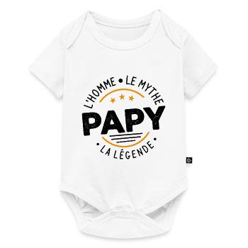Grand-Père Papy l'Homme le Mythe la Légende - Body à manches courtes Premium Bébé - blanc - Devant