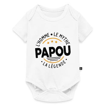 Grand-Père Papou l'Homme le Mythe la Légende - Body à manches courtes Premium Bébé - blanc - Devant