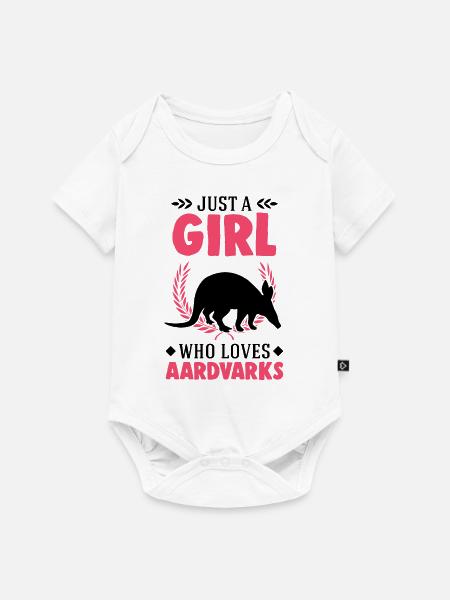 Erdferkel Mädchen Aardvark - Baby Premium Kurzarmbody - Weiß