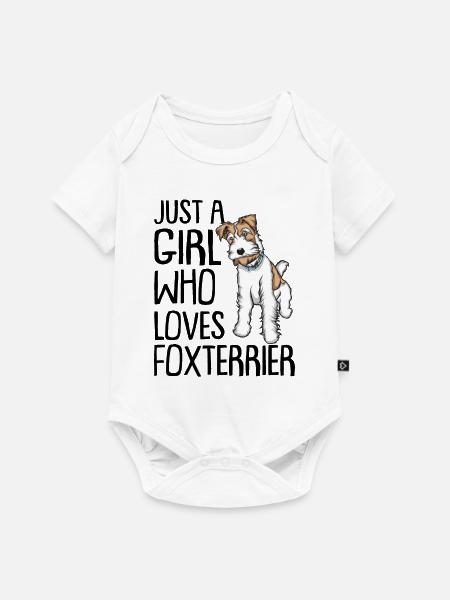 Foxterrier - Baby Premium Kurzarmbody - Weiß