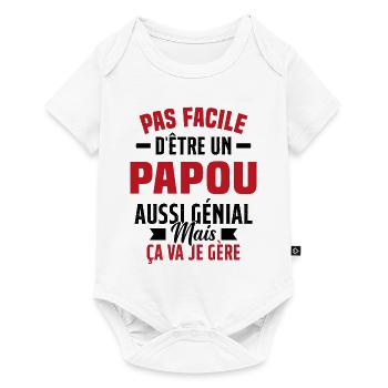 papou génial cadeau humour papou - Body à manches courtes Premium Bébé - blanc - Devant
