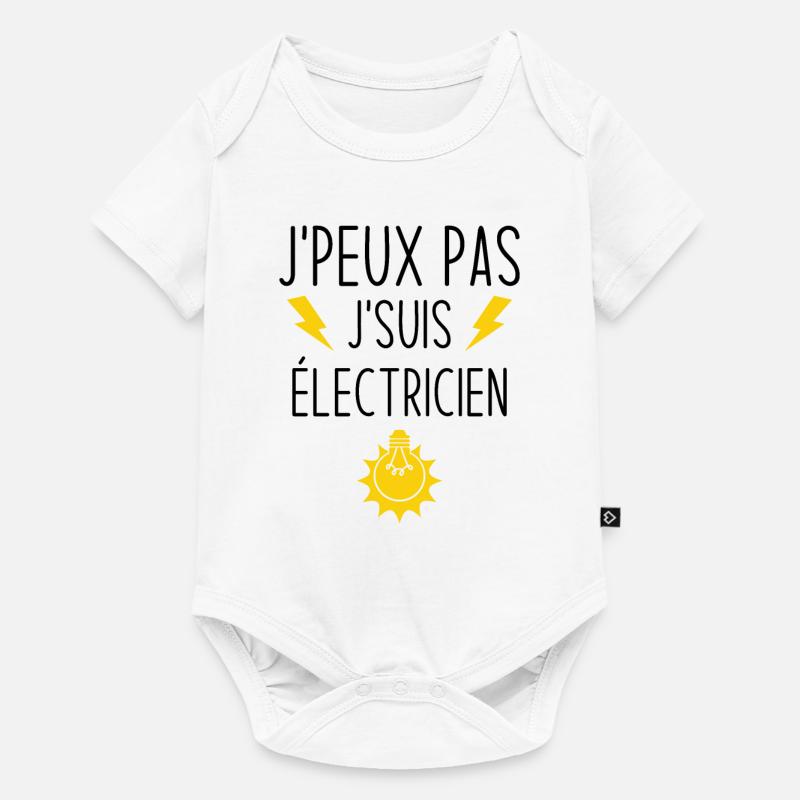 J'peux pas j'suis électricien - Body à manches courtes Premium Bébé - blanc