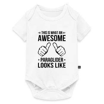 This Is What An Awesome Paraglider Looks Like Para - Baby Premium Kurzarmbody - Weiß - Vorne
