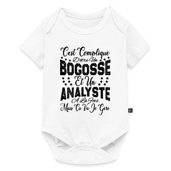 c'est compliqué d'être un Bogosse et un Analyste. - Body à manches courtes Premium Bébé - blanc - Devant