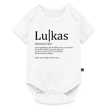 Erzgebirge Lukas - Baby Premium Kurzarmbody - Weiß - Vorne