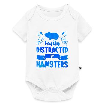 Easily Distracted By Hamsters Animal Lover Hamster - Baby Premium Kurzarmbody - Weiß - Vorne