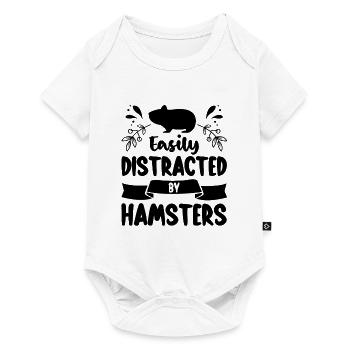 Easily Distracted By Hamsters Animal Lover Hamster - Baby Premium Kurzarmbody - Weiß - Vorne