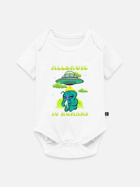 Aliens Allergic to Humans - Baby Premium Kurzarmbody - Weiß