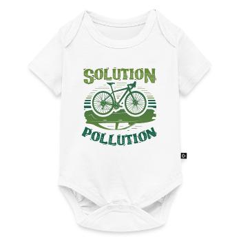 Polution Solution Umweltschutz Radfahren - Baby Premium Kurzarmbody - Weiß - Vorne