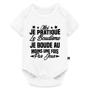 je boude au moins une fois par jour - Body à manches courtes Premium Bébé - blanc - Devant