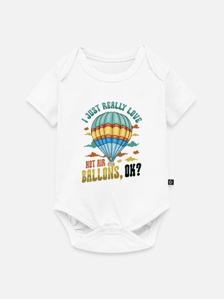 Ich Liebe Heißluftballons Einfach Sehr - Baby Premium Kurzarmbody - Weiß