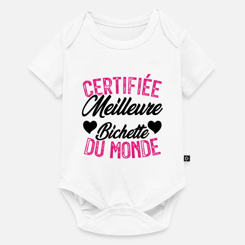 Certifiée meilleure bichette du monde - Body à manches courtes Premium Bébé - blanc