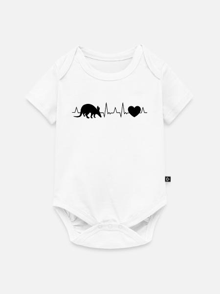 Erdferkel Herzschlag - Baby Premium Kurzarmbody - Weiß