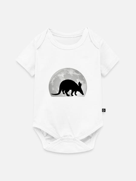Erdferkel Mond - Baby Premium Kurzarmbody - Weiß