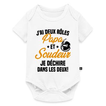 J'ai Deux Rôles Papa Et Soudeur Papa Soudeur - Body à manches courtes Premium Bébé - blanc - Devant