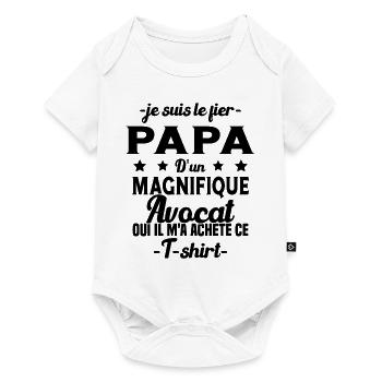 Papa d'un magnifique Avocat Humour Cadeau - Body à manches courtes Premium Bébé - blanc - Devant