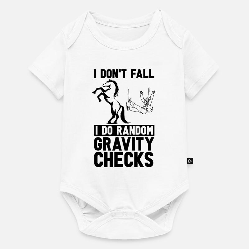 Je ne tombe pas Je ne tombe pas Chevaux de saut d’obstacles Saut d’obstacles - Body à manches courtes Premium Bébé - blanc