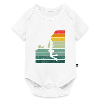 Retro Graphic Climbing Bouldering Rock Climber Mou - Baby Premium Kurzarmbody - Weiß - Vorne