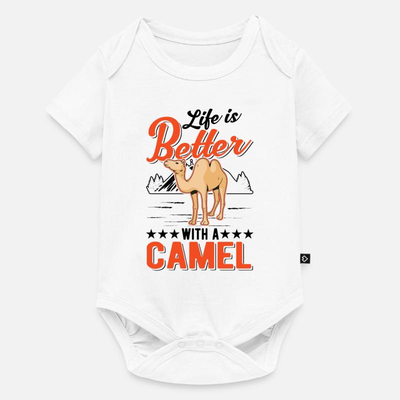 Das Leben ist besser mit einem Kamel - Baby Premium Kurzarmbody - Weiß
