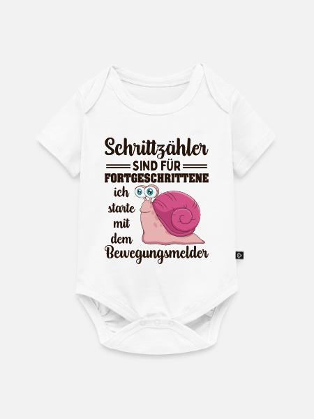 Schrittzähler Sind Für Fortgeschrittene - Baby Premium Kurzarmbody - Weiß