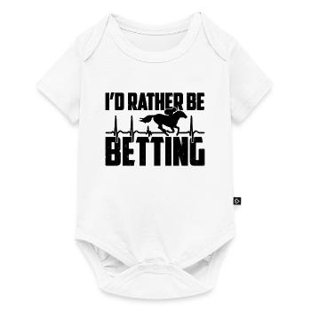 I'd Rather Be Betting Loves Horse Race Horse Racer - Baby Premium Kurzarmbody - Weiß - Vorne