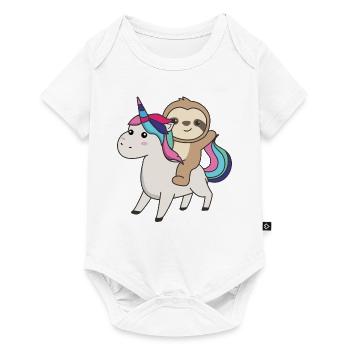Paresseux Licorne Animaux mignons Licornes Paresseux - Body à manches courtes Premium Bébé - blanc - Devant